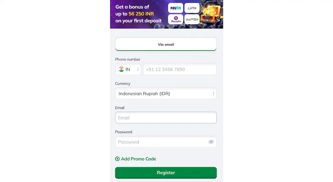 Valor Bet app login easy process